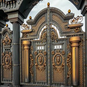 درب حیاط آهنی در کرمان