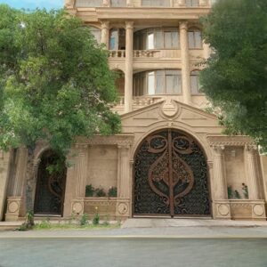 درب فلزی دسته گل در کرمان
