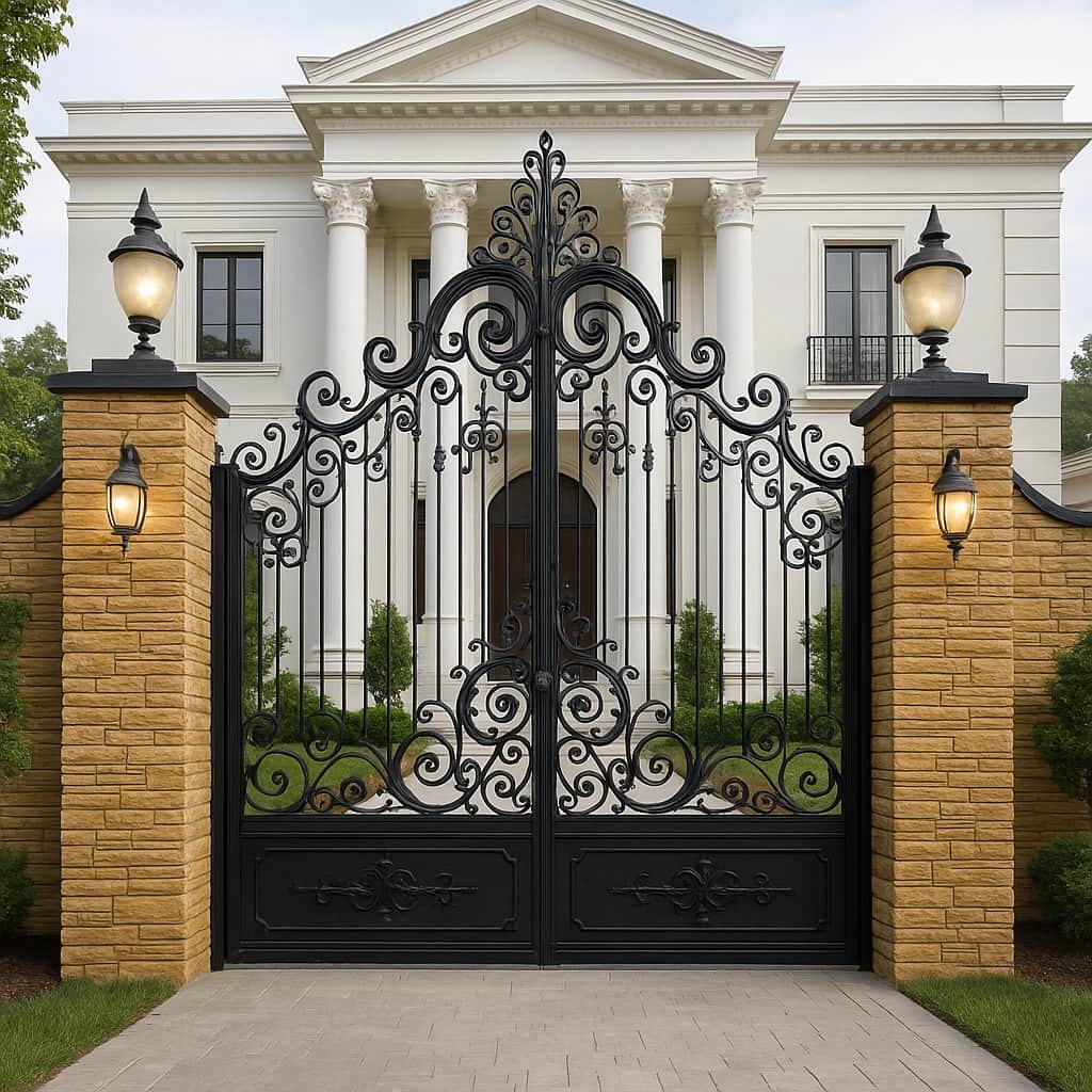 خرید درب فلزی نگین با طراحی کلاسیک-مدرن در کرمان