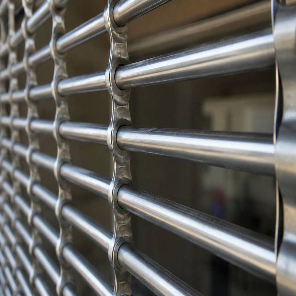 نصب کرکره برقی رول گیتر امنیتی در کرمان با ریل و موتور هماهنگ