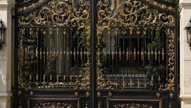 7 طرح درب پارکینگ فلزی نمای ساختمان در کرمان