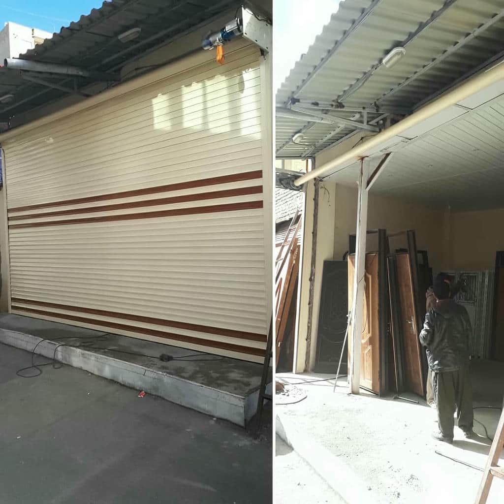 خدمات کرکره برقی رنگی نمای فروشگاه در کرمان با بررسی نمای محل