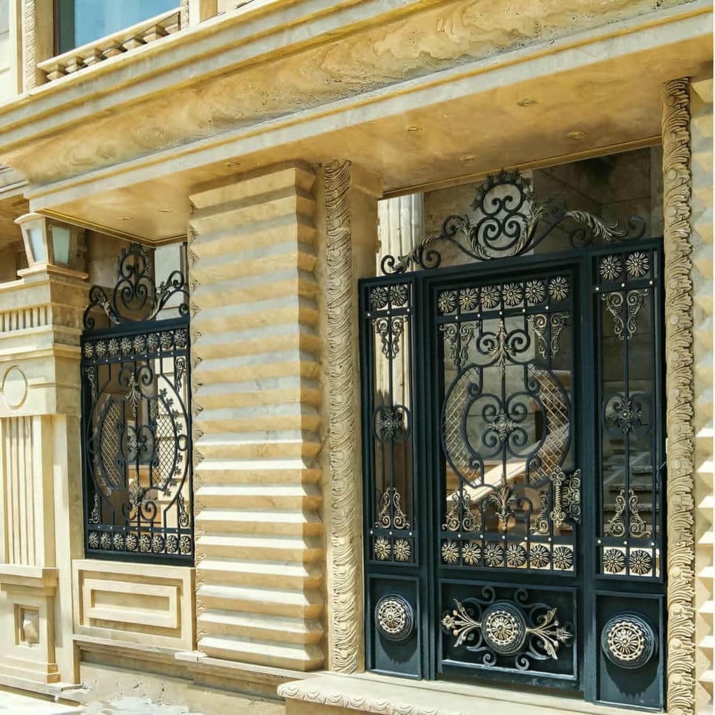 طرح هندسی درب ویلایی CNC مناسب نمای مدرن در کرمان