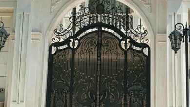 12 نمونه درب فلزی دو لنگه پارکینگ در کرمان