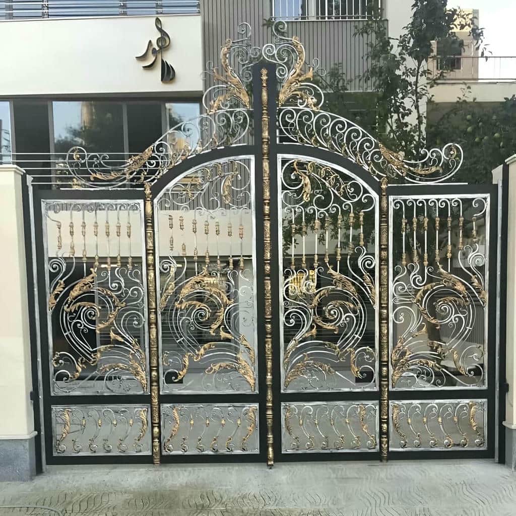 فروش درب حیاط کتیبه دار مدرن در کرمان