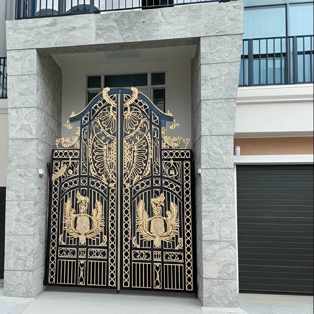 خرید درب پارکینگ طرح چوب ترموود با بررسی رنگ پنل در کرمان