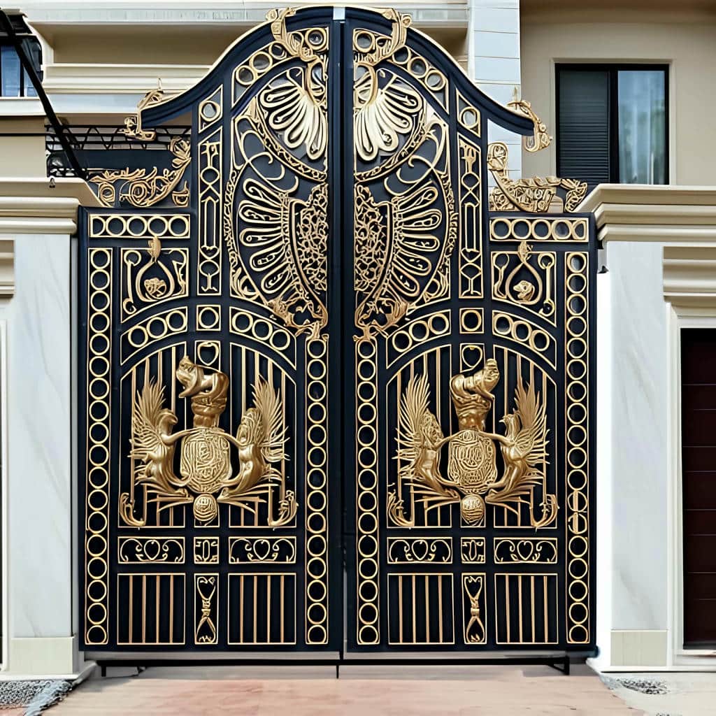 اجرای درب پارکینگ مینیمال خطی با هماهنگی جهت خطوط در کرمان
