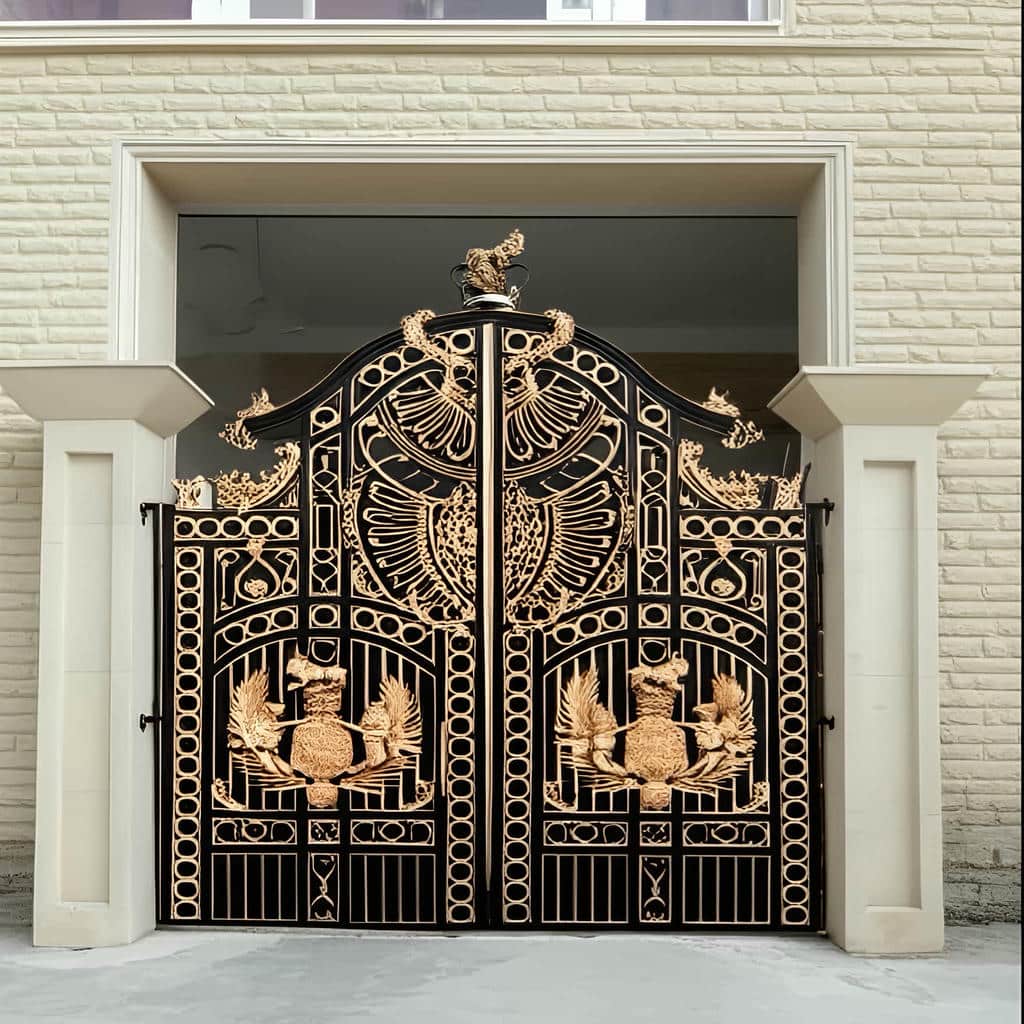 مدل قوسدار درب ویلایی فرفورژه برای نمای رومی در کرمان مدل قوسدار درب ویلایی فرفورژه برای نمای رومی در کرمان
