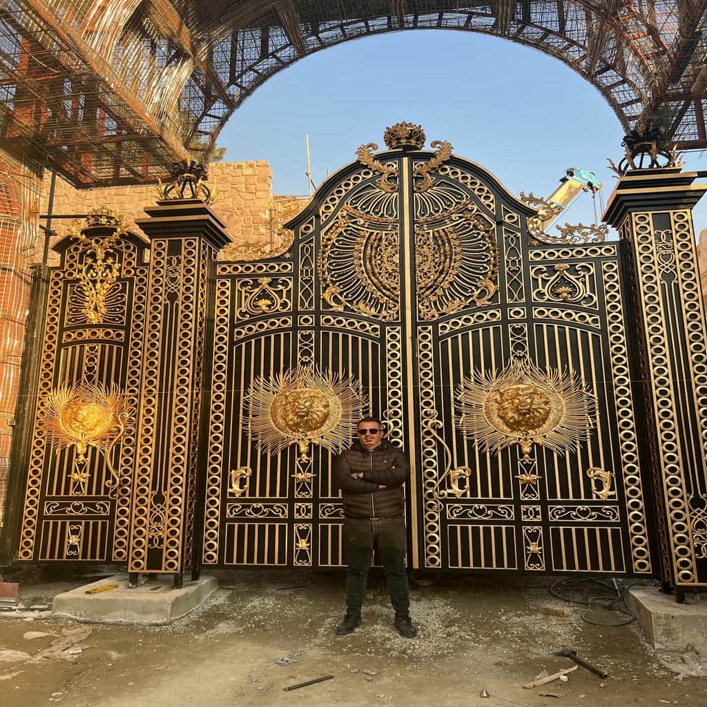 ساخت درب فلزی لابی با طرح مینیمال برای ساختمان در کرمان