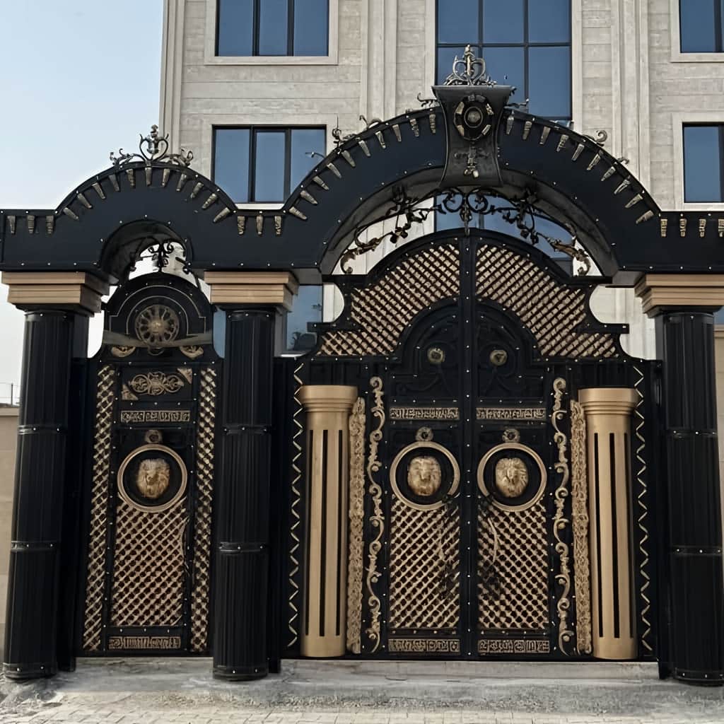 تولید درب پارکینگ آهنی ریلی در کرمان با پروفیل و ورق مناسب