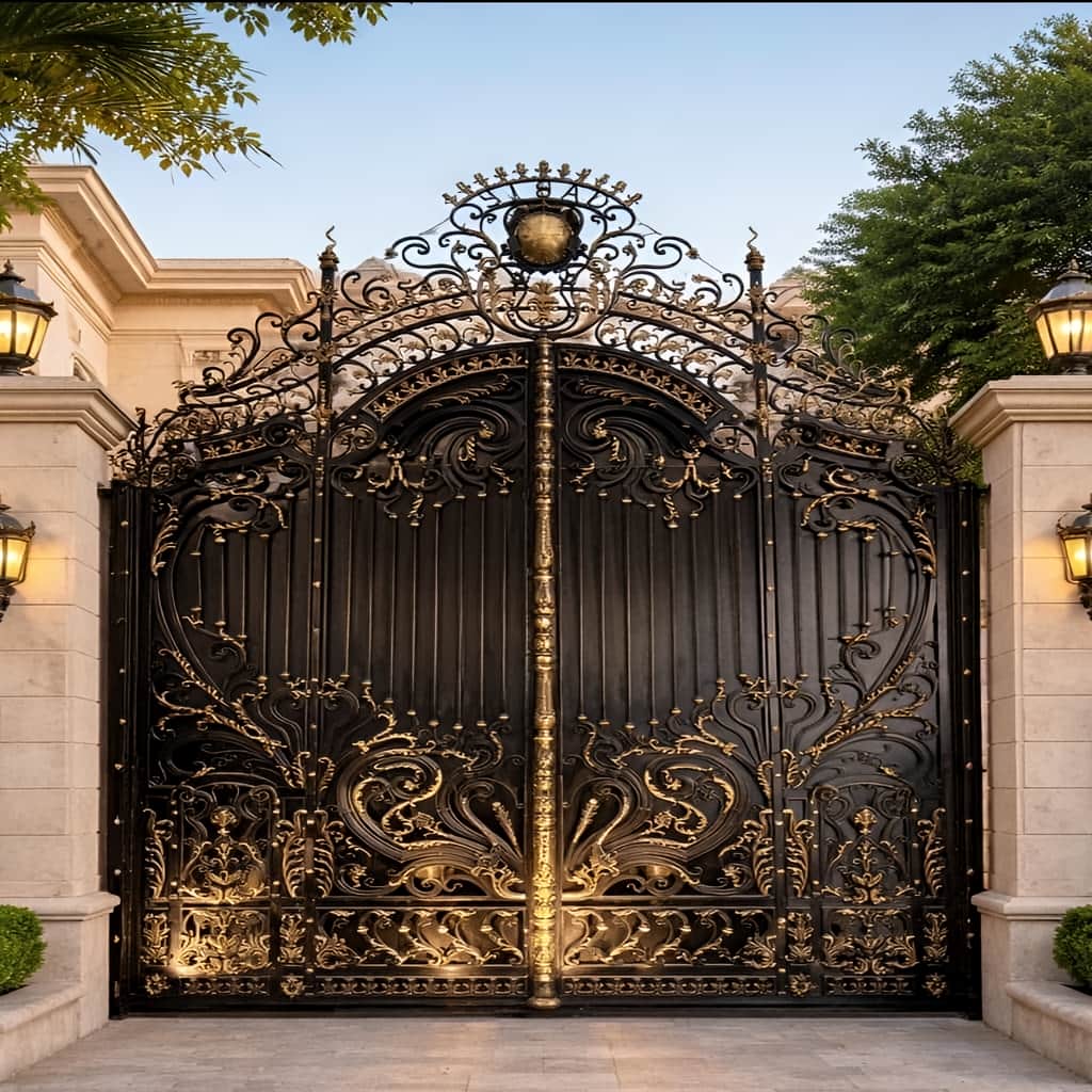 ساخت درب حیاط بزرگ پارکینگ مدرن در کرمان