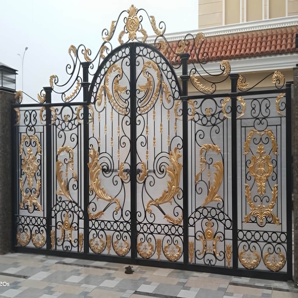 سفارش درب حیاط کشویی ریل زمینی ساده در کرمان