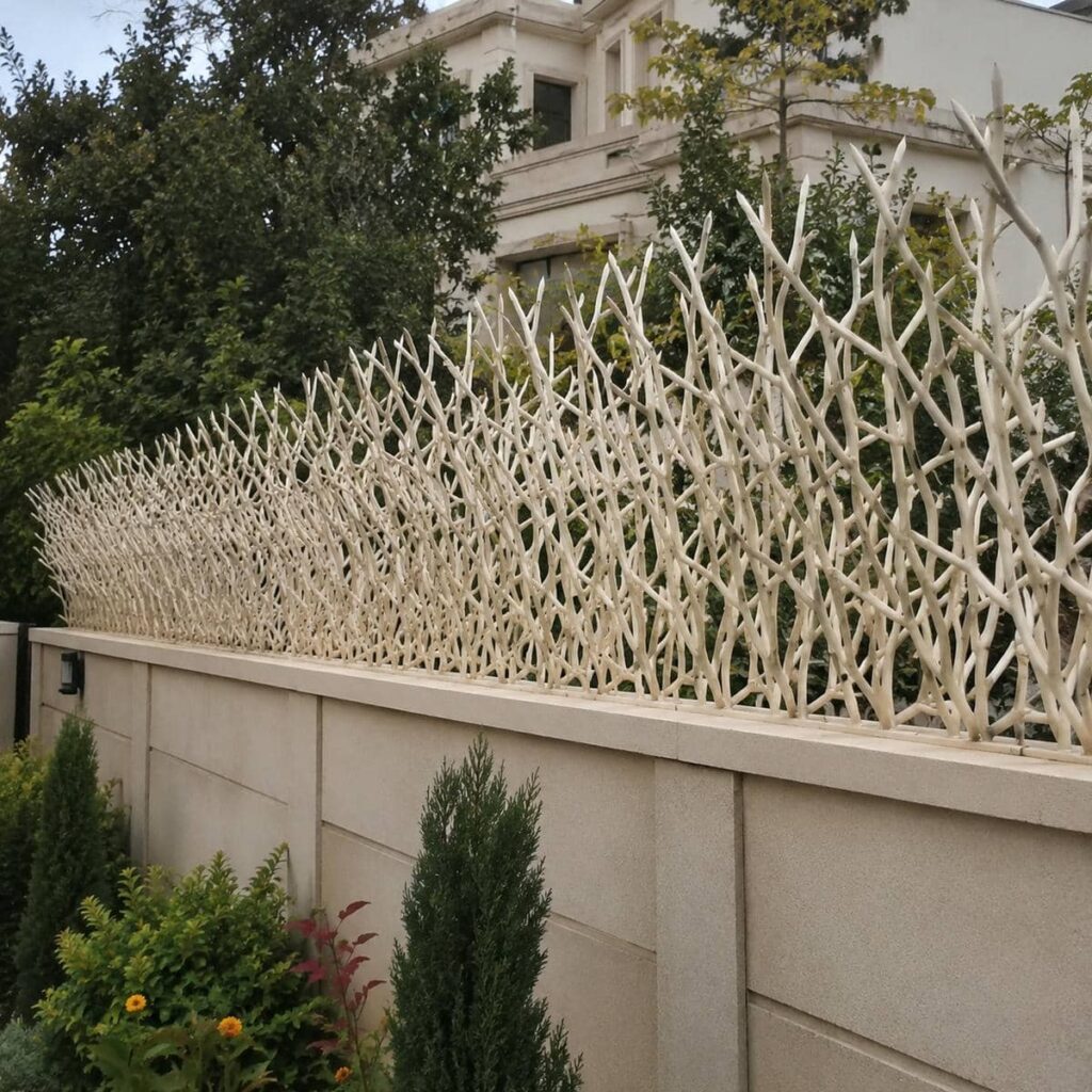 حفاظ دیوار ویلایی مدرن طرح نیزه با سرنیزه‌های منظم در کرمان