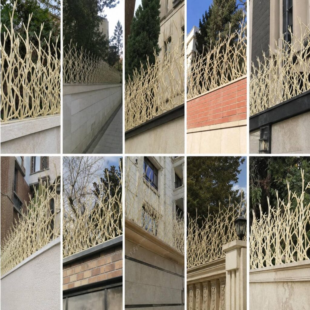 نصب حفاظ دیوار سیم خاردار ترکیبی روی کلاف فلزی در کرمان