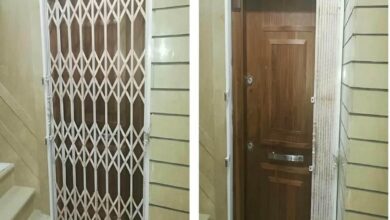 محافظ درب آپارتمان کرمان مدل آکاردئونی فلزی