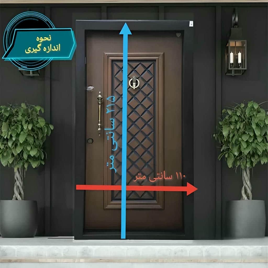 گارد درب ورودی مشکی با خطوط ساده