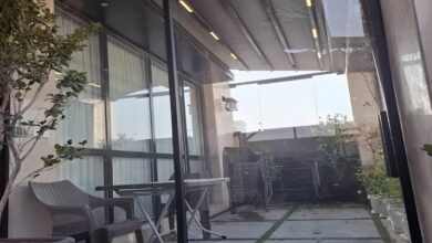 سقف متحرک پارچه ای نمای کلاسیک کرمان