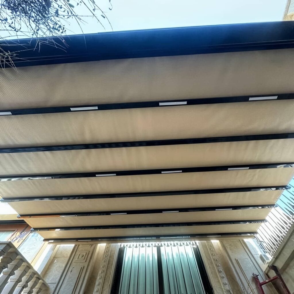 سقف متحرک پارچه ای کرمان با طراحی مدرن