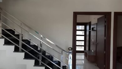 نرده استیل راه پله براق در کرمان