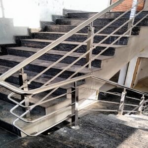 نرده استیل راه پله کرمان با پایه فلزی