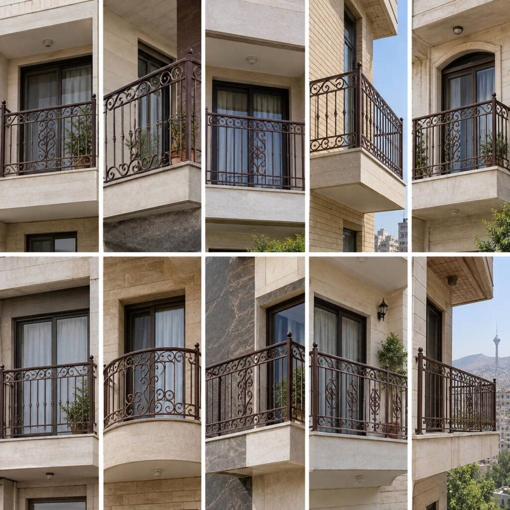 نمونه نرده پله با اتصالات منظم کرمان