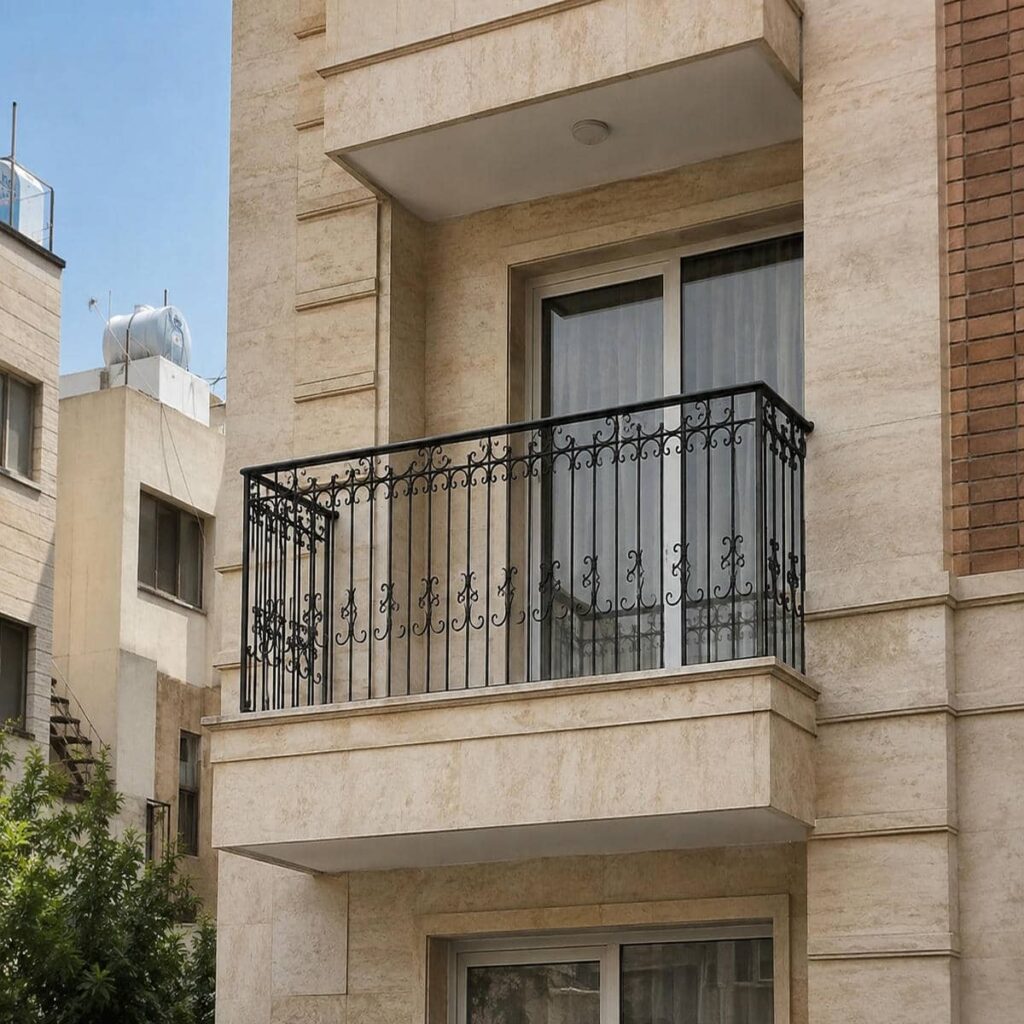 نرده راه پله با پایه جوشکاری شده